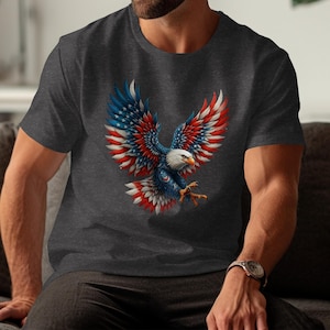 American Eagle, Patriotic Independence Day Shirt, USA Flag Eagle Graphic, July 4th Celebration Tee, Freedom Pride Apparel
