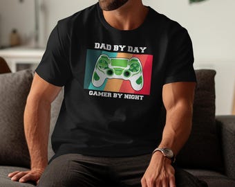 Camiseta Pai de Dia, Jogador de Noite, Camiseta Pai Gamer, Presente de Dia dos Pais, Camiseta Retro Gamer Pai, Camiseta Gamer Engraçada, Presente de Pai Gamer