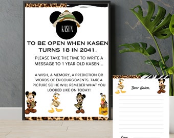 Mickey Mouse Safari Adventure with Jungle Animals Capstone . Personalized and Digital in Canva Format. Ideal for Boys and Girls' Birthdays.