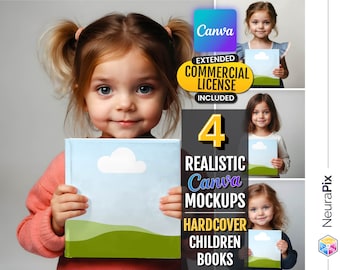 Canva Book Mockup Bundle: Square Kids Book Template