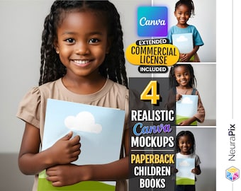 Canva-boekmodelbundel: sjabloon kinderportret (digitale download)