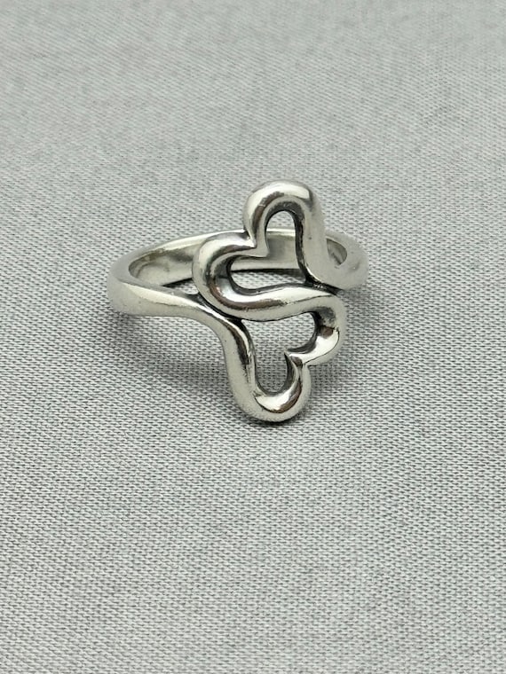 James Avery, Sterling, silver heart to heart ring - image 1