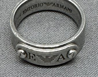 Sterling Silver Emporio Armani Ring Size 10 - Etsy