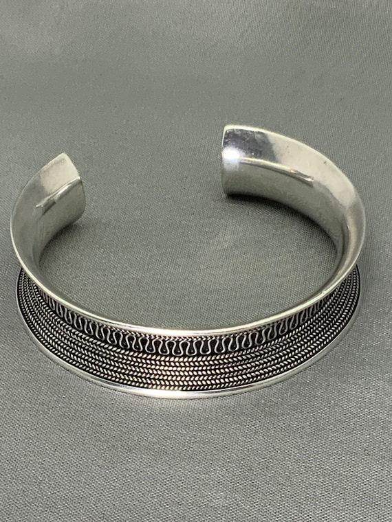 BA Sterling Silver concave  Indonesia cuff