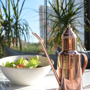 Copper Olive Oil Bottle, Oil Dropper Bottle, Pure Copper Oil Cruet, Handmade Oil Dispenser image 5