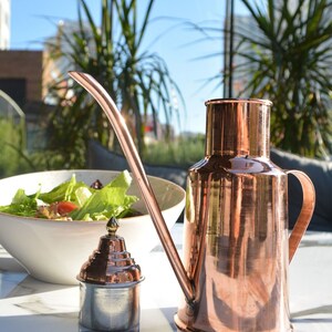 Copper Olive Oil Bottle, Oil Dropper Bottle, Pure Copper Oil Cruet, Handmade Oil Dispenser image 6