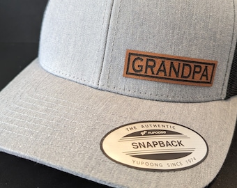 Grandpa Hat, Gift for Grandpa, Grandpa Patch Snapback Cap, Grandpa Trucker hat