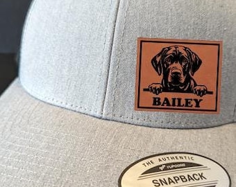 Black Labrador Retriever Hat, Personalized Dog name hat, Patch Hat, Pets name, Dog owner Gift, Pet Memorial, Mans best friend hat, Snapback