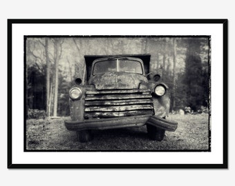 Fine Art Photography Prints - Sla stenige oude Chevy Dump Truck Wall Art Home of Office Decor in elkaar