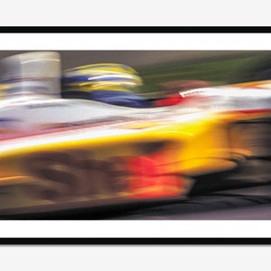 Impresión fotográfica de bellas artes: Kenny Brack CART/Indy Car Shell Race Car en movimiento a gran velocidad
