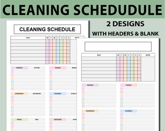 Daily Weekly Cleaning Planner PDF Printable,Cleaning Schedule,Cleaning Tracker,Daily Weekly Home Cleaning,House Cleaning Planner Printable.