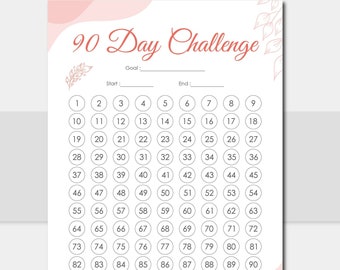 Printable Ninety Day Challenge. 90 Day Challenge Tracker Template. Printable Planner Challenge. 90 Day Tracker. 90 Day Goal. PDF Printable.
