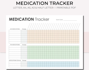 Daily Medication Tracker, Printable Medication Log, Daily Medication Sheet Daily Medication Page, Printable PDF Day Medication, A4 & Letter