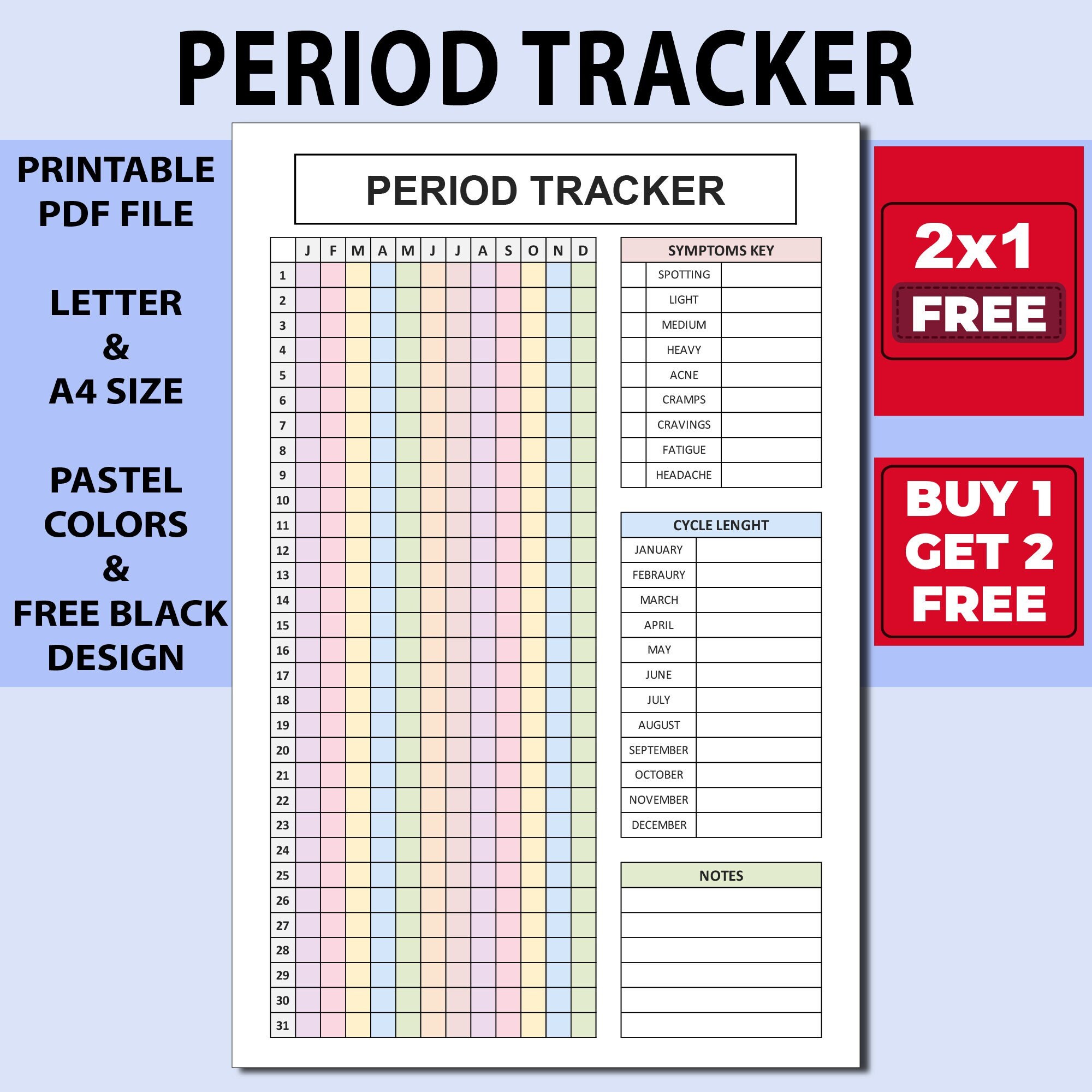 Period Tracker Printable,menstrual Cycle Calendar Planner,tracking ...