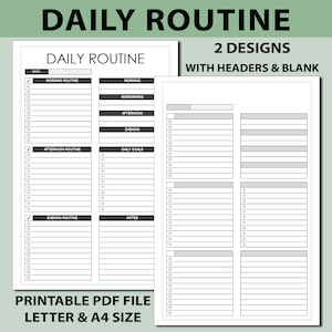 Printable Daily Routine, Daily Planner,happy Planner,daily Checklist ...