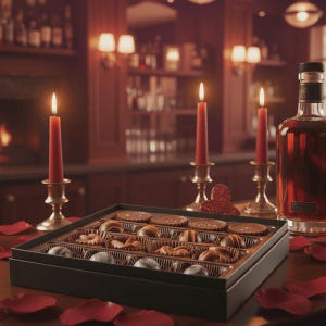 Bourbon Barrel Assorted Artisan Chocolates 16 Piece Box
