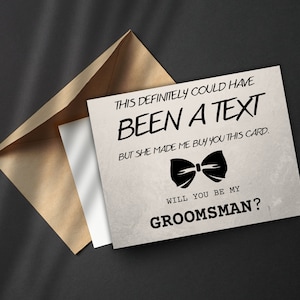 Groomsmen Wedding Proposal Card, Will you be my groomsman, Editable Template, Digital download, Chic Rustic Groomsmen Proposal Card