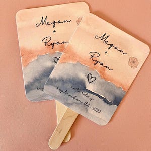 Modern Wedding Hand Fan, Wedding Paddle Fans, Customisable, Personalized Favor, Minimal Wedding Itinerary Fan, Custom Wedding Program Fan