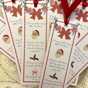 Bookmark Christmas Party Favour Thank you Card, Holiday Party Favor, Personalized Bookmark Card, Work Office Party Custom Made Gift
