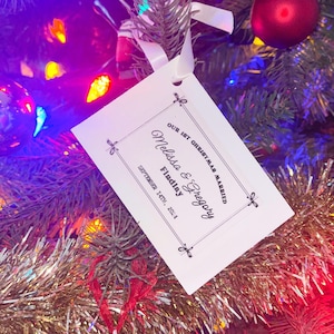 Faire-part de mariage, Souvenirs pour sapin de Noël, Mini carte d'invitation de mariage, Papeterie sur mesure, Personnalisé, Décoration d'arbre