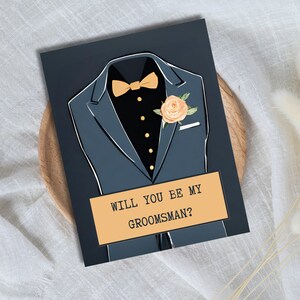 Groomsmen Wedding Proposal Card Template, Best Man Proposal, Editable Template Instant Digital Download, Chic Rustic Groomsman Proposal Card