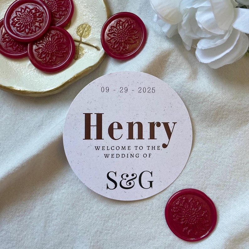 Custom Round Wedding Place Cards: Elegant Printed Name Cards - Etsy