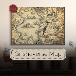 Detaillierte Grishaverse Map Herunterladbare Datei - Ravka und darüber hinaus