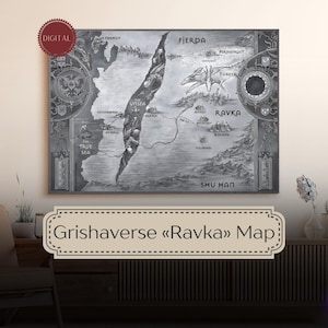 Ravka Map Digital Poster 4K | Ravka | Grishaverse Map | Shadow and Bone Map | Ravka Digital Art | Wall Art | Leigh Bardugo | King of Scars