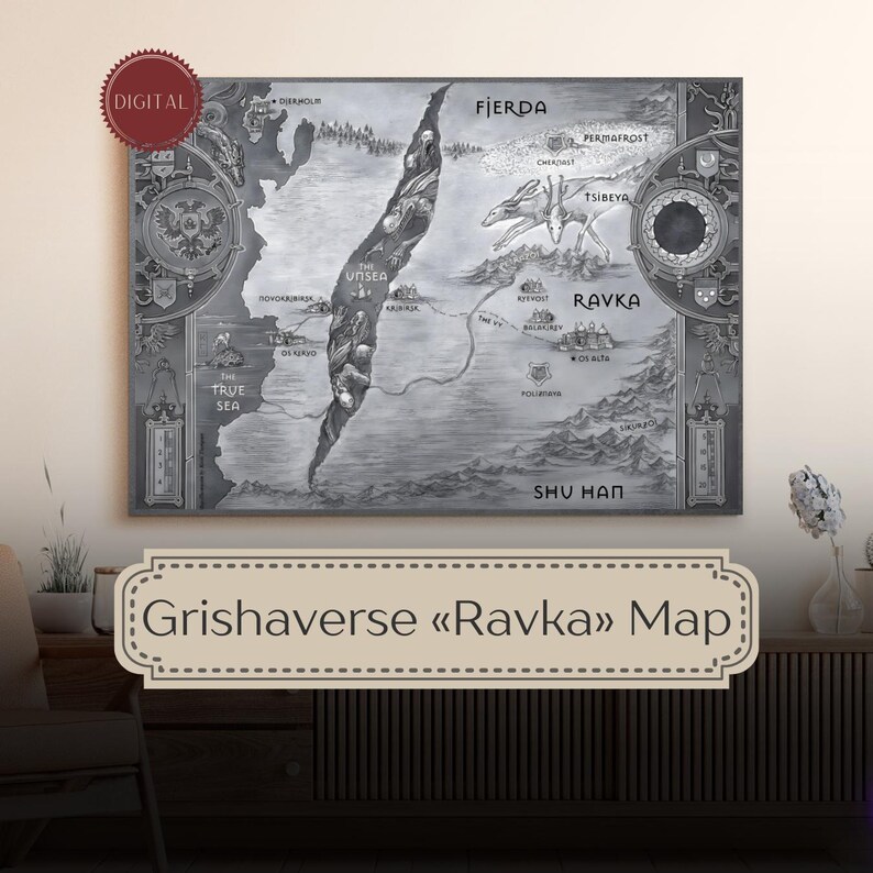 Ravka Map Art Print Grishaverse Shadow And Bone digital Poster Etsy