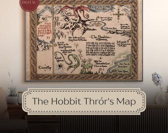Thror's Map of Middle-earth Poster | Tolkien Wall Art (Digital Download)