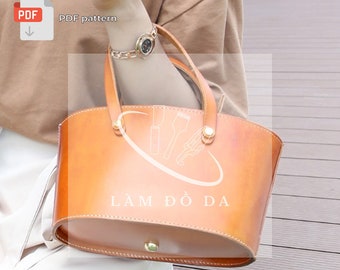 Leather Bucket bag PDF pattern, Tote Bag Pattern, Bucket Tote Leather Bag pattern, Shopping Bag Pattern, Handle Bucket Bag PDF / no tutorial