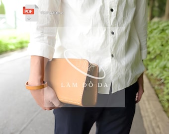 Leather Clutch for Men PDF Pattern, Clutch Bag with Handle Pattern, Wrist Bag for Men Pattern, Wallet Clutch Pattern, Travel Clutch Pattern
