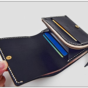 Short wallet with zipper PDF pattern Set for LASER cutting Laser Ready Files Ai, Pdf, Eps, Svg, Leather Wallet Pattern DIY / no tutorial zdjęcie 8
