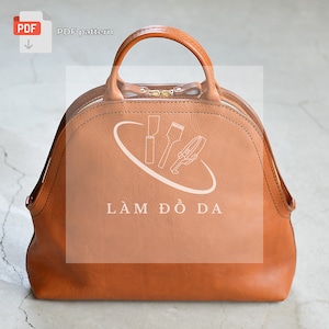 Modèle PDF de sac fourre-tout en cuir, modèle de sac fourre-tout en cuir avec fermeture éclair, modèle de sac à provisions, modèle de modèle de sac fourre-tout à poignée DIY *pas de tutoriel*