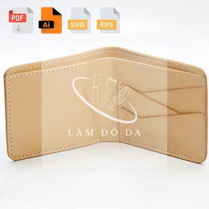 Leather Bifold Wallet Pattern Set for LASER cutting - Laser Ready Files (Ai, Pdf, DXF, Svg), Leather Wallet Pattern for Cricut / no tutorial