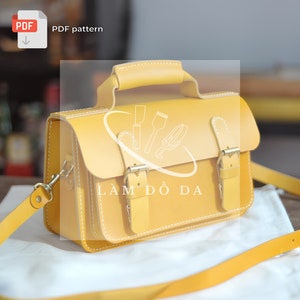 Petits motifs de cartable en cuir, modèle de cartable d'école, cartable à bandoulière PDF, sac à main bandoulière, sac messager **PAS de tutoriel**