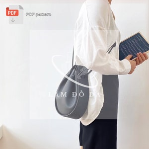 PDF Leder Kordelzug Beutel Muster, Leder EIMER Handtasche Muster, Leder Kordelzug Eimer Tasche Muster, 2 Größen S und M / No Tutorial