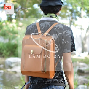 Leather Backpack PDF Pattern, Travel Backpack Pattern, Leather Rucksack Pattern, Laptop Bag Pattern, Vintage Backpack DIY / *NO tutorial*