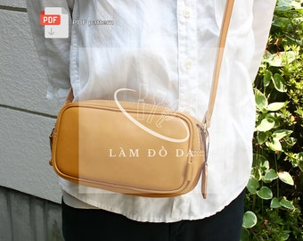Shoulder Pouch bag Pattern, Messenger bag PDF Pattern, Crossbody Purse, Leather Mini Travel Shoulder, Leather Bag Pattern / NO tutorial
