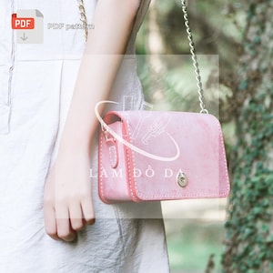 Mini Crossbody Bag PDF Pattern, Ledertasche Schnittmuster, Leder DIY, PDF Pattern, Leather Purse, Saddle Bag Pattern, Leathercraft / keine Anleitung