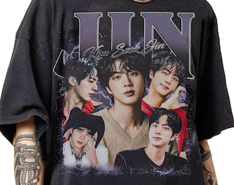 Limited Kim Seok-jin 90s Bootleg Vintage T-Shirt, Kim Seok-jin Kpop Streetwear Classic Tee, Jin Kpop Gifts For Women and Man Unisex T-Shirt