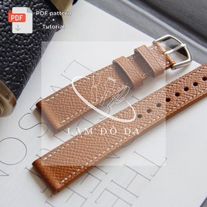 25 in 1, Set of 25 sizes Leather Watch Straps Pattern, Watch band Template PDF, Handmade Watch Strap pattern by Lamdoda + Video tutorial