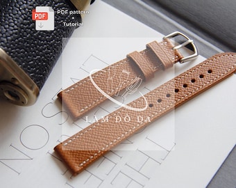 25 en 1, Juego de 25 tamaños Patrón de correas de reloj de cuero, Plantilla de correa de reloj PDF, Patrón de correa de reloj hecho a mano por Lamdoda + Video tutorial