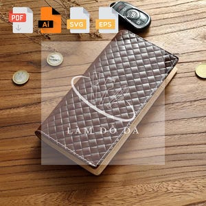 Conjunto de patrones de billetera larga para corte por LÁSER: archivos listos para cortar con láser (Ai, Pdf, Eps, Svg), patrón de billetera de cuero, plantilla para tarjetero *SIN tutorial