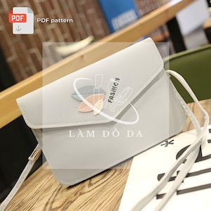 Patrón clutch de cuero, patrón mini bolso de cuero, plantilla clutch pdf, patrón clutch mini bolso, bolso de cintura de Lamdoda **SIN tutorial**