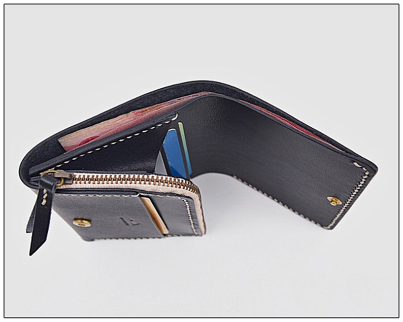 Short wallet with zipper PDF pattern Set for LASER cutting Laser Ready Files Ai, Pdf, Eps, Svg, Leather Wallet Pattern DIY / no tutorial zdjęcie 9