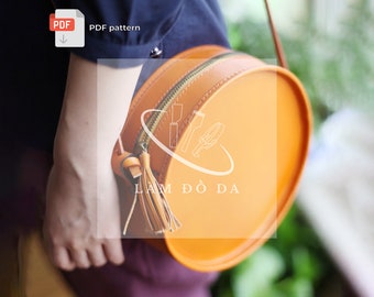 Crossbody Bag PDF Pattern, Round women bags, Leather DIY, Shoulder Purses, Leather Purse, Saddle bag Pattern, Leathercraft ***NO tutorial***