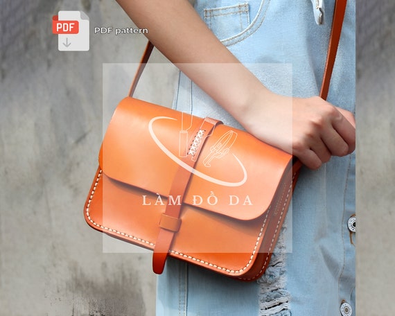 Crossbody Bag PDF Pattern, Leather Bag pattern, Leather DIY, PDF Pattern, Leather Purse, Saddle bag Pattern, Leathercraft / no tutorial