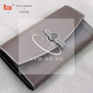 Patrón PDF de billetera larga con cremallera, Patrón de billetera plegable larga, Patrón de tarjetero largo, Patrón de cartera de cuero con tutorial