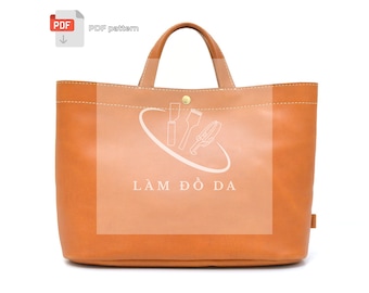 Leather Tote Bag PDF Pattern, Simple Leather Tote Bag Pattern, Shopping Bag Pattern, Tote Bag PDF Pattern template by Lamdoda *no tutorial*